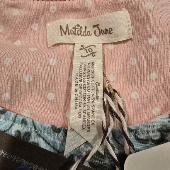 Girls Matilda Jane Bella Girls Mixed-Print Ruffle Sleeve Tunic Size 10 New - Picture 7 of 8